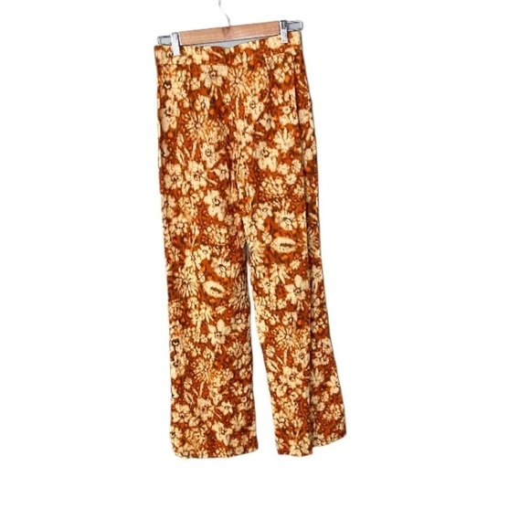 ZARA Printed Linen Geometric Floral Tie Dye Floral Pants - Picture 5 of 14